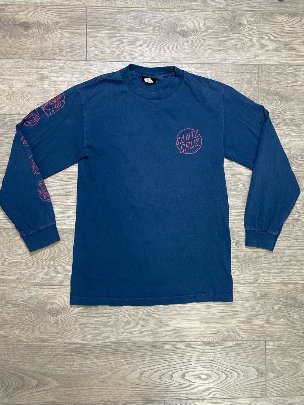 Santa Cruz Skateboards Men's Long Sleeve Logo T-Shirt - Navy